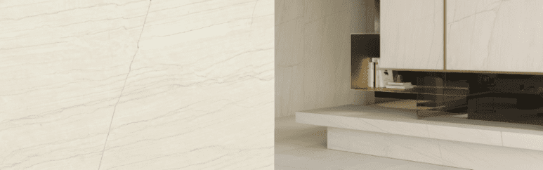 Infinity Porcelain Colors’ new collection, shown here in the stunning White Macaubas shade.