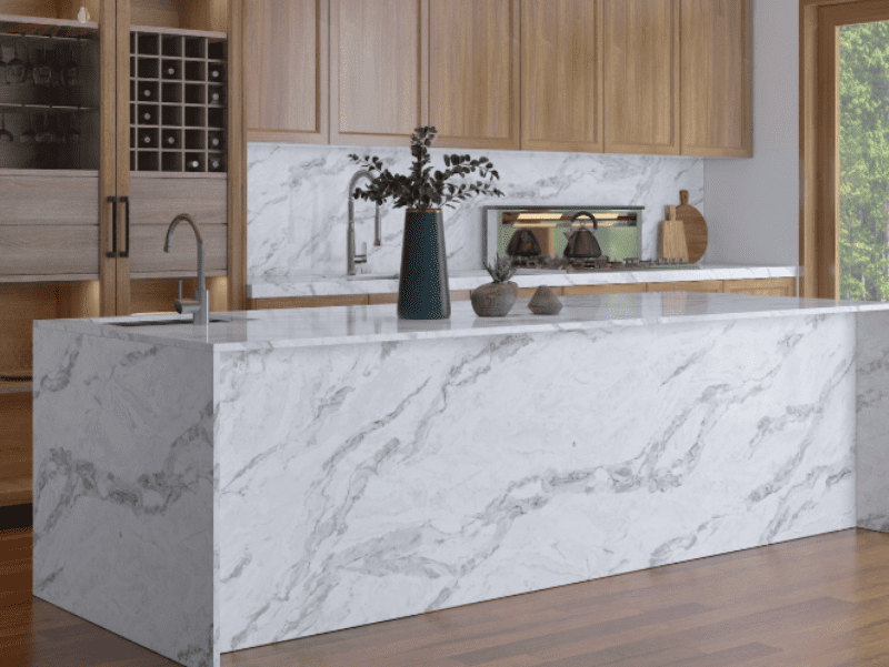 An image of a Quartz kitchen countertop in Pompeii Serenata.