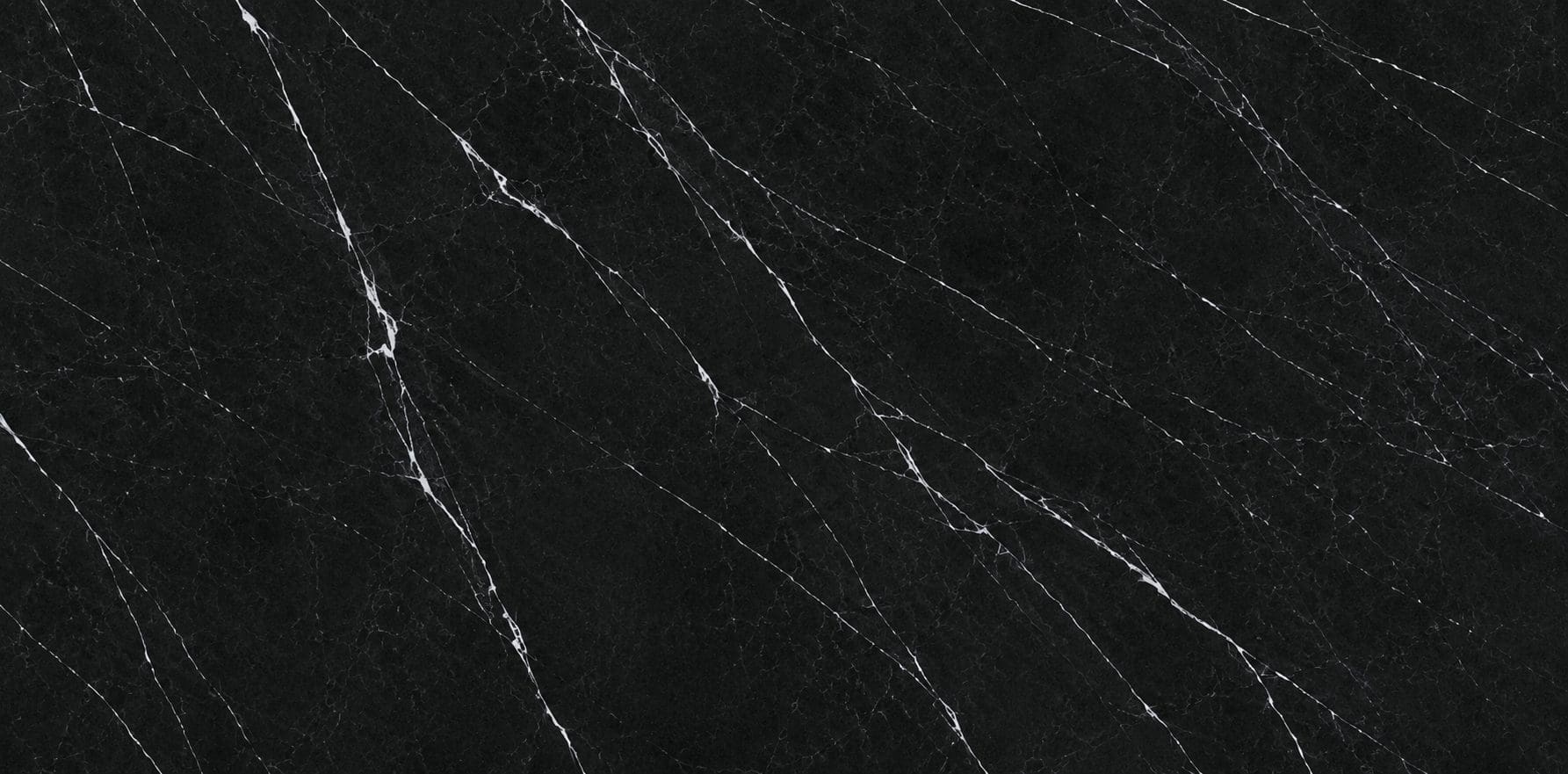 Nero Marquina black porcelain slab with dramatic white veining.